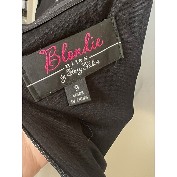 VTG‎ Full Length A-Line Prom Dress Juniors 9 Mesh Rhinestones Princess 90s Y2K - Picture 12 of 13